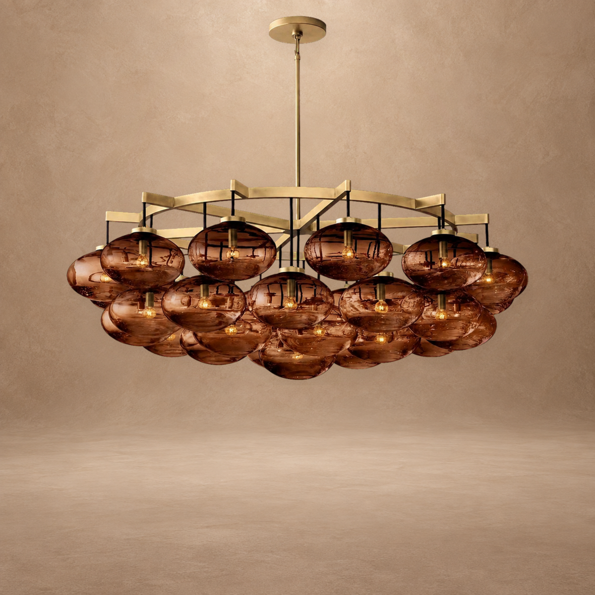 Bubble 72 Inch Clear Glass Bubble Oval Chandelier