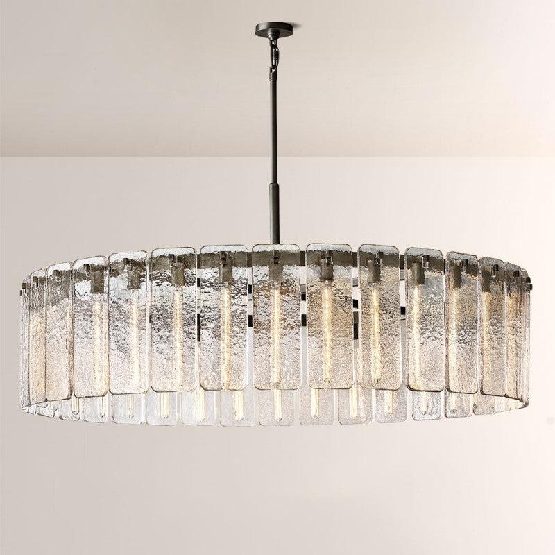 Camette Glass Round Chandelier 60"D - Dawn Lamps
