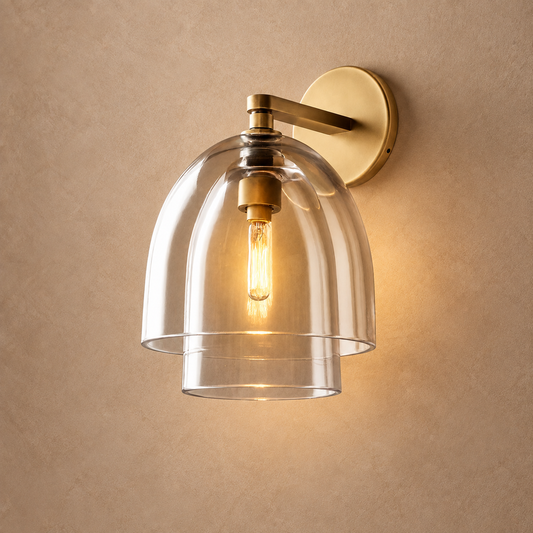 Echo Layered Glass Cloche Wall Sconce