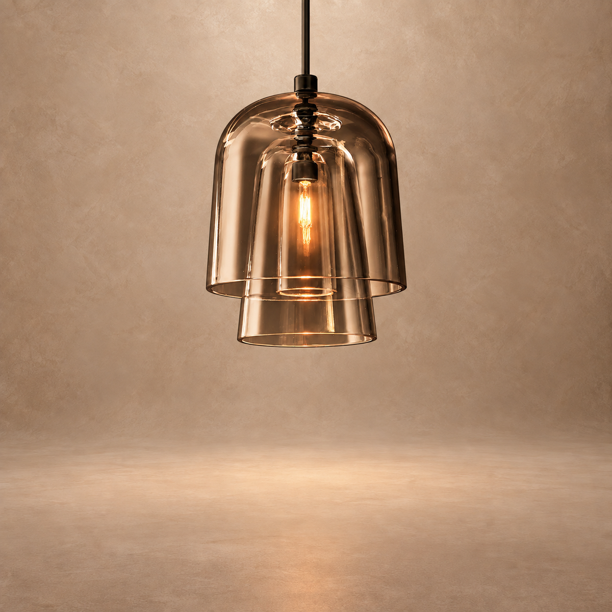 Echo Layered Glass Flute Pendant Light