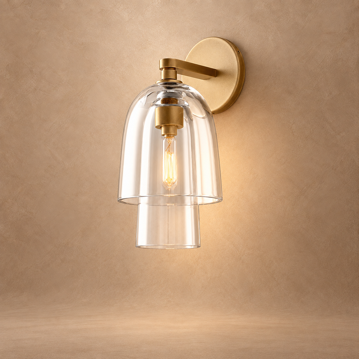 Echo Layered Glass Flute Wall Sconce