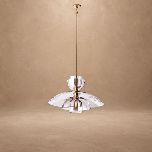 Echo Layered Glass Grand Cloche Pendant Light
