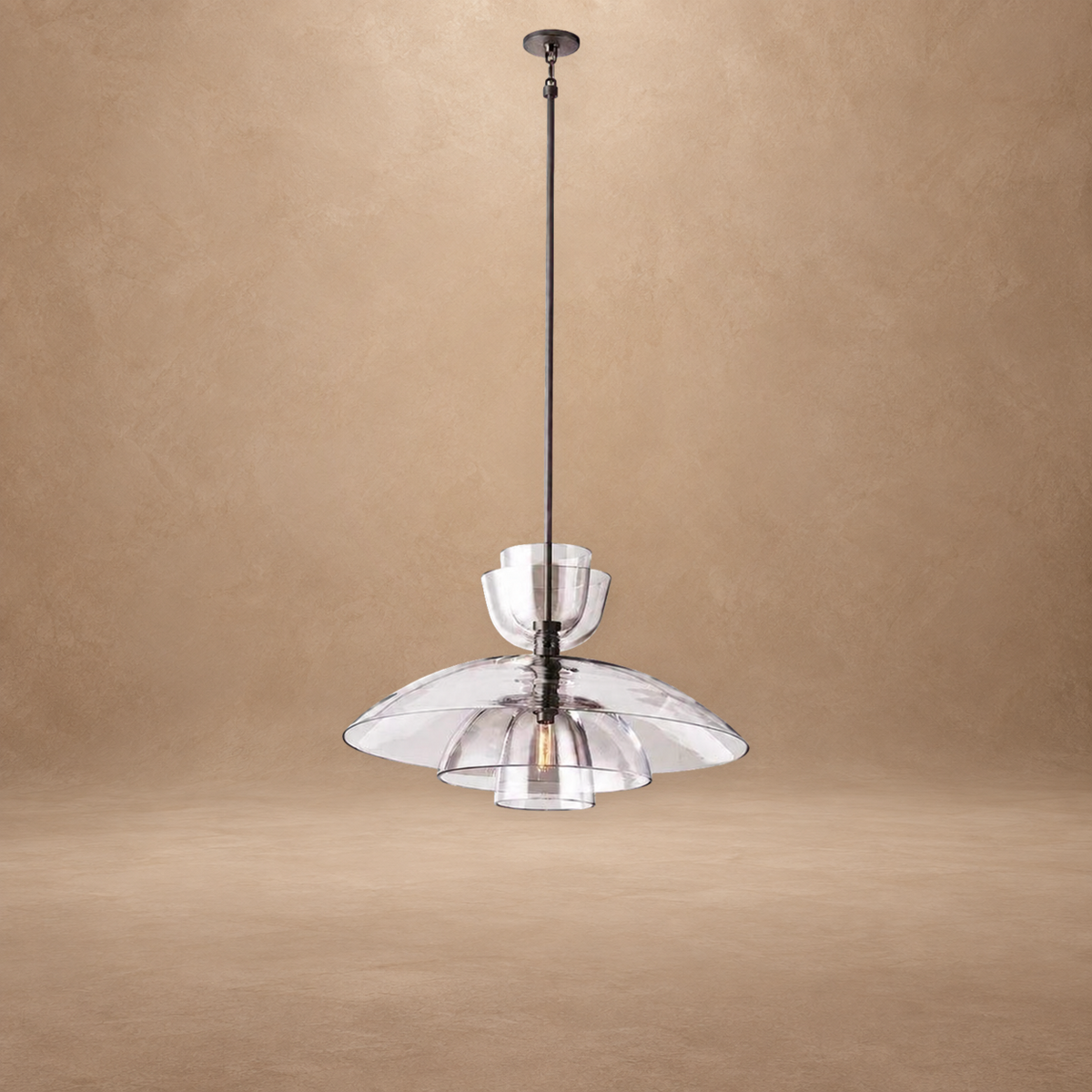 Echo Layered Glass Grand Cloche Pendant Light