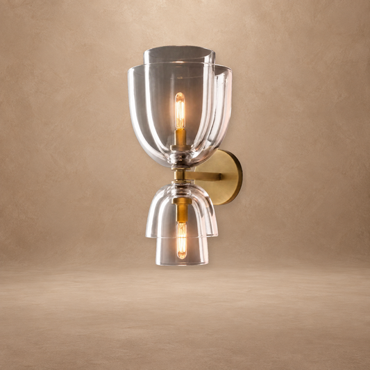 Echo Layered Glass Grand Cloche Wall Sconce