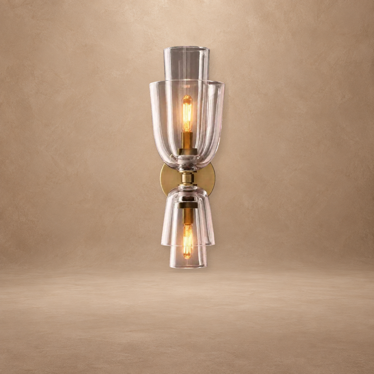 Echo Layered Glass Grand Flute Wall Sconce