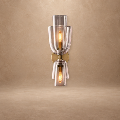 Echo Layered Glass Grand Flute Wall Sconce