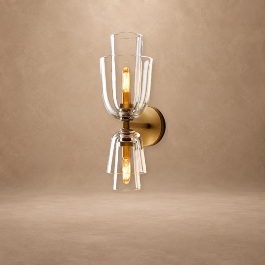 Echo Layered Glass Grand Flute Wall Sconce