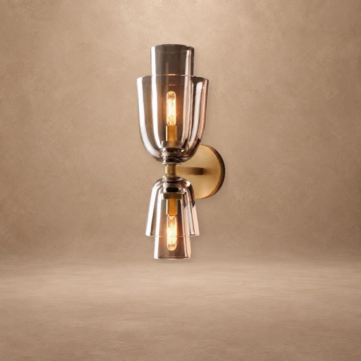 Echo Layered Glass Grand Flute Wall Sconce