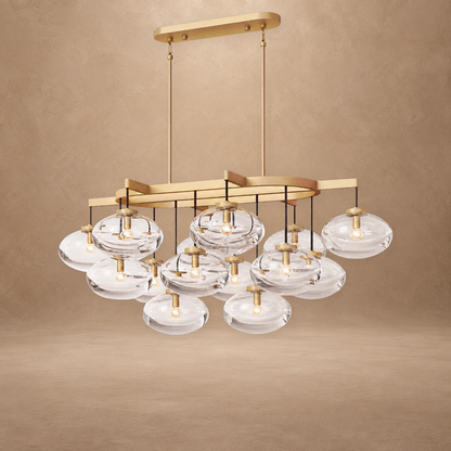 Bubble Clear Glass Linear Chandelier 54"