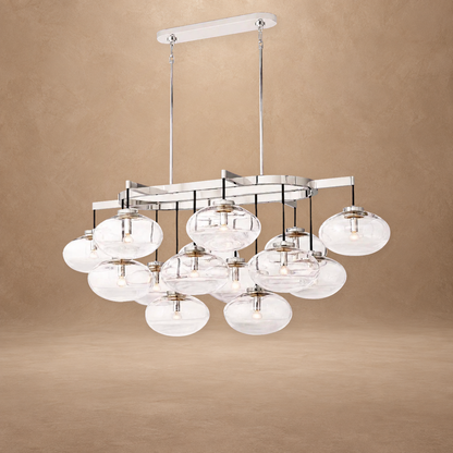 Bubble Clear Glass Linear Chandelier 54"