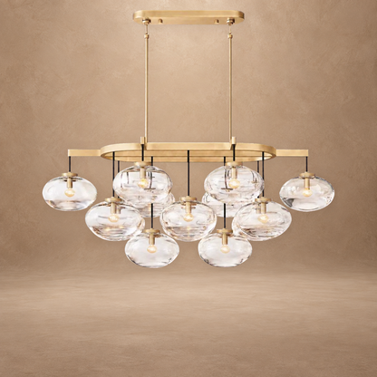 Bubble Clear Glass Linear Chandelier 54"