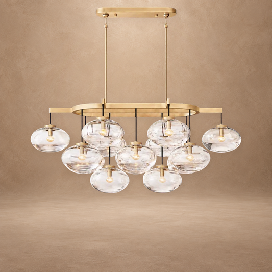 Bubble Clear Glass Linear Chandelier 54"