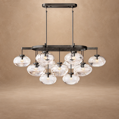 Bubble Clear Glass Linear Chandelier 54"