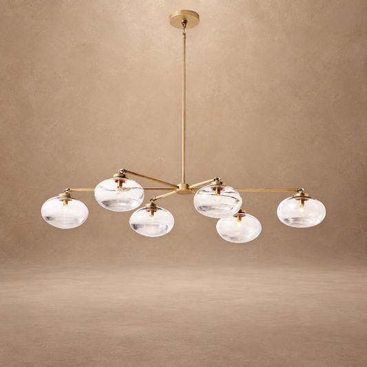 Bubble Clear Glass Mobile Linear Chandelier