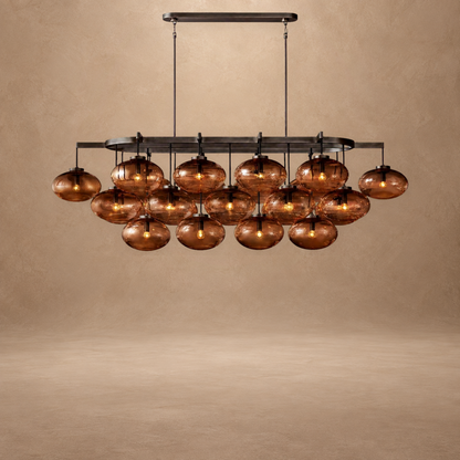Bubble 72 Inch Clear Glass Bubble Oval Chandelier