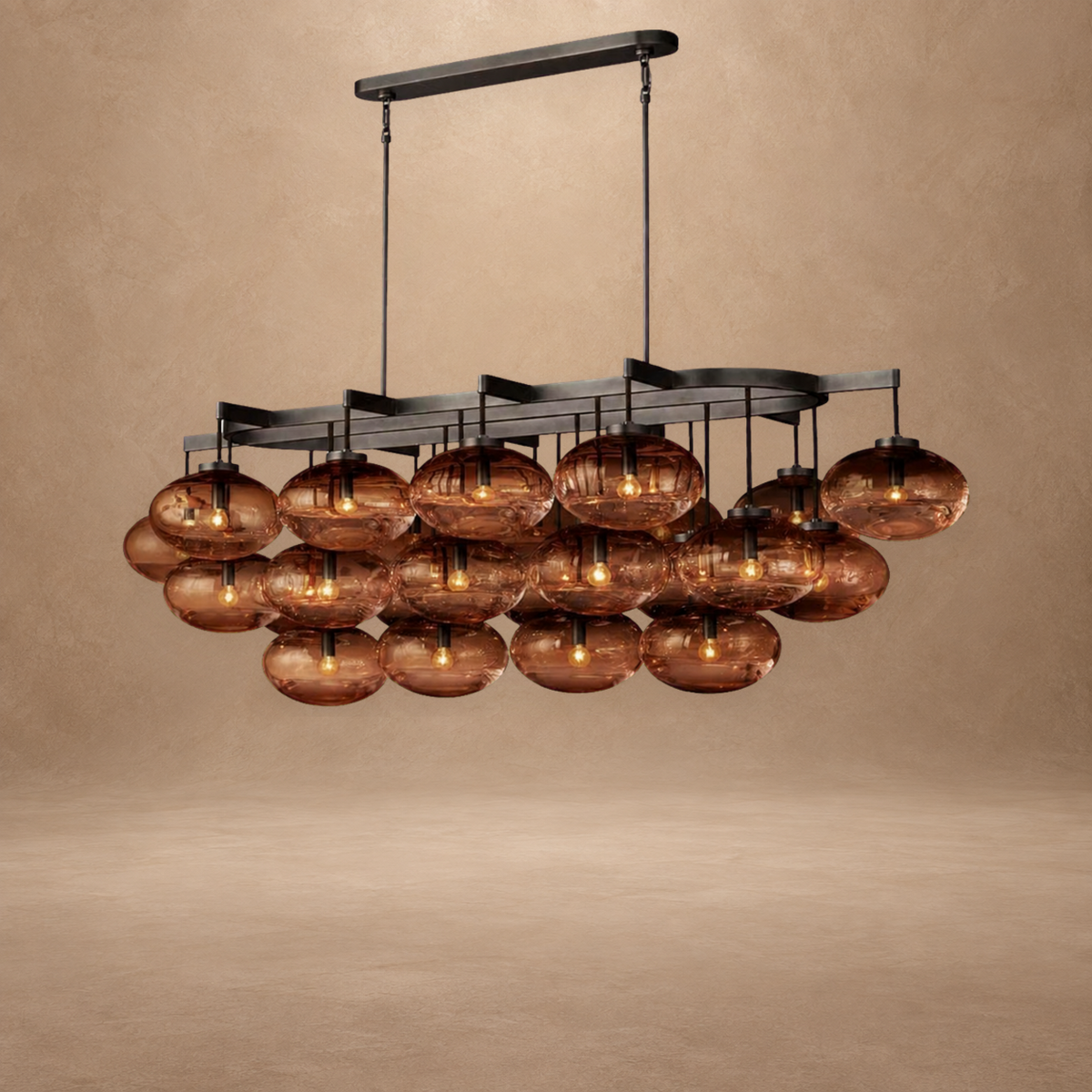 Bubble 72 Inch Clear Glass Bubble Oval Chandelier