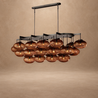 Bubble 72 Inch Clear Glass Bubble Oval Chandelier