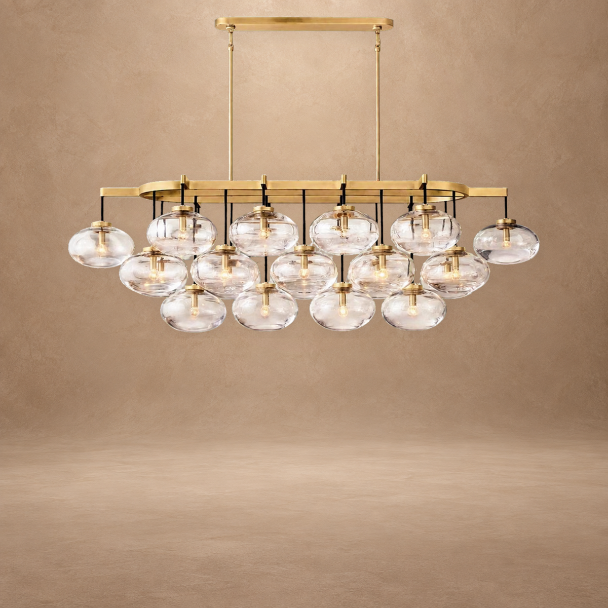 Bubble 72 Inch Clear Glass Bubble Oval Chandelier