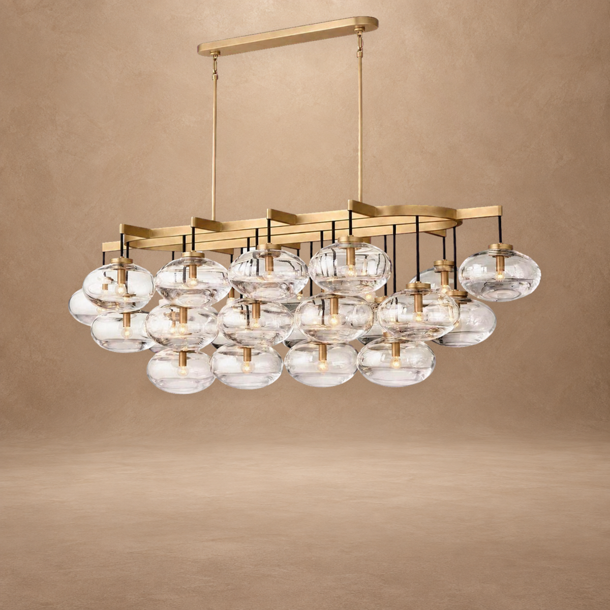 Bubble 72 Inch Clear Glass Bubble Oval Chandelier