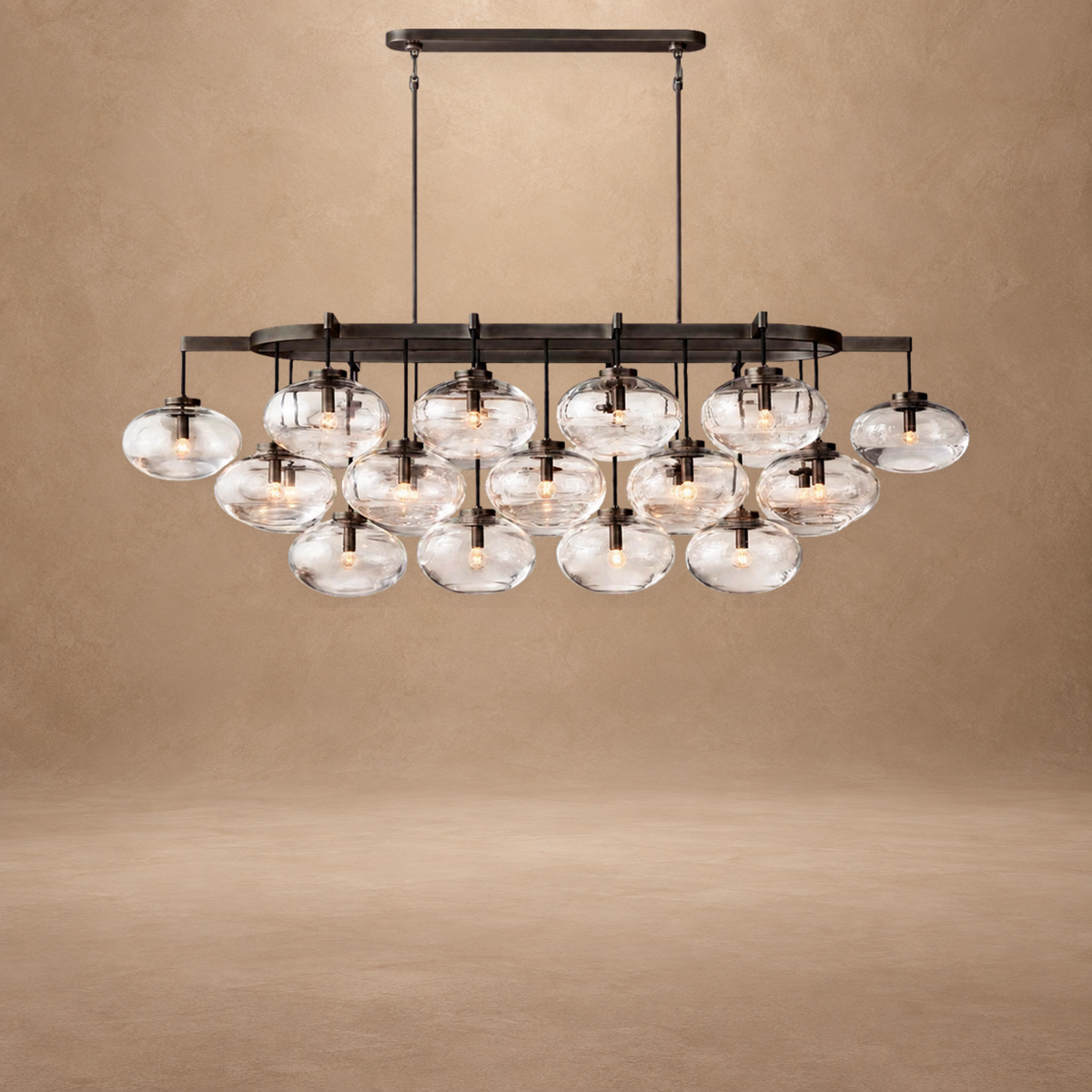 Bubble 72 Inch Clear Glass Bubble Oval Chandelier