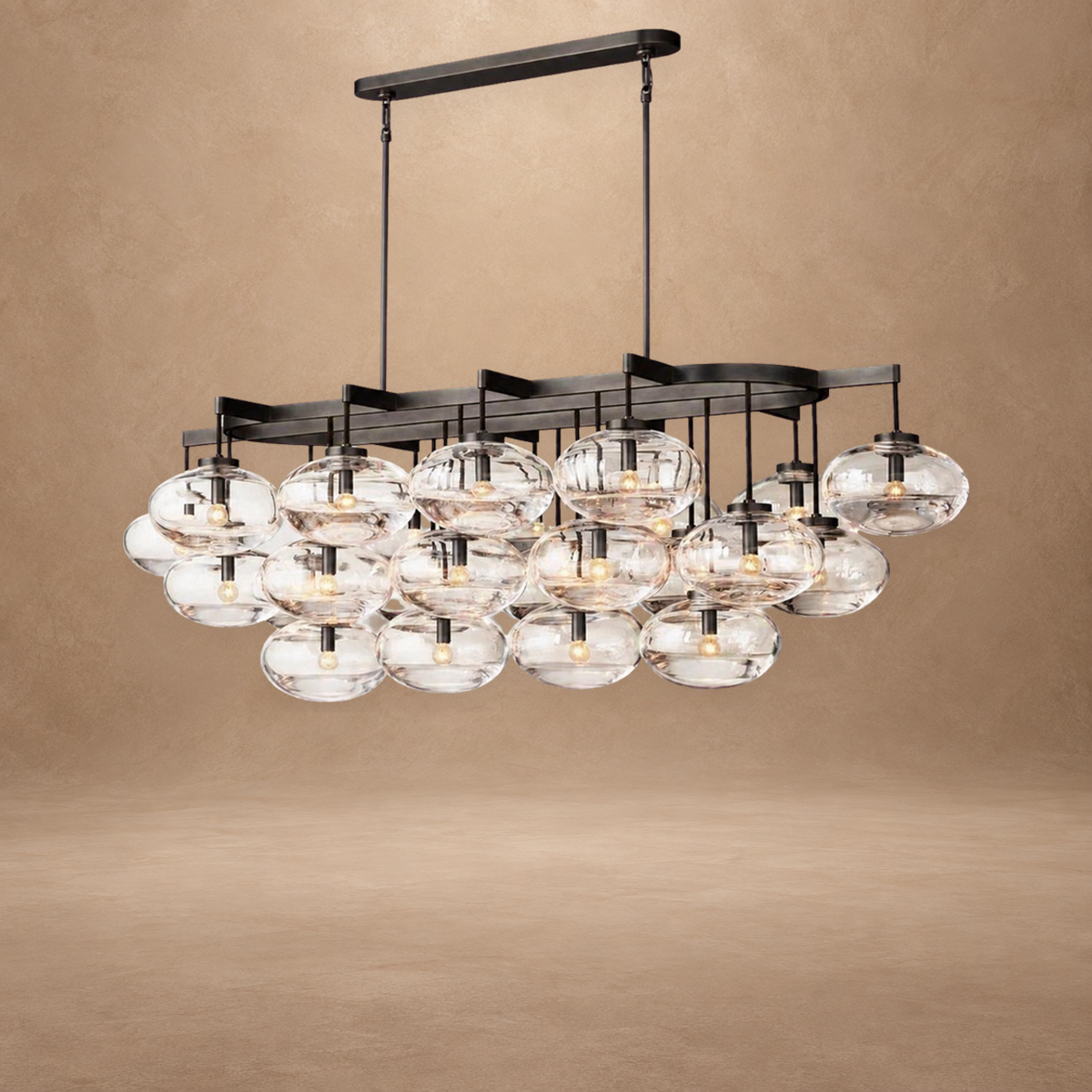 Bubble 72 Inch Clear Glass Bubble Oval Chandelier