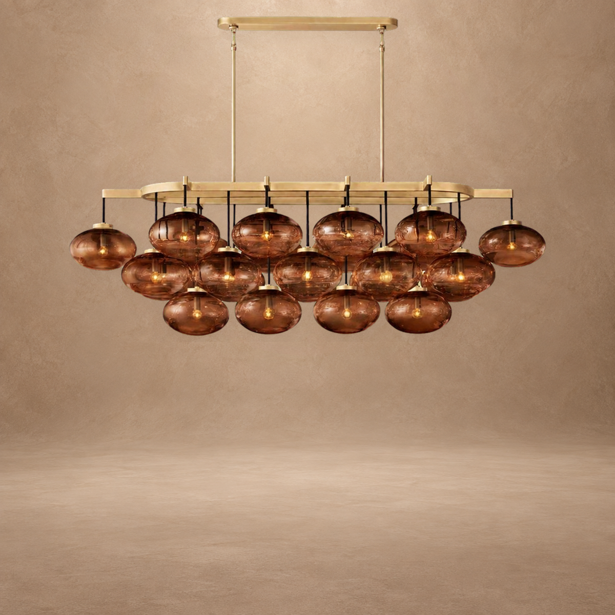 Bubble 72 Inch Clear Glass Bubble Oval Chandelier