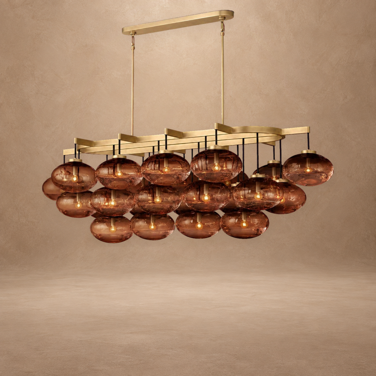 Bubble 72 Inch Clear Glass Bubble Oval Chandelier