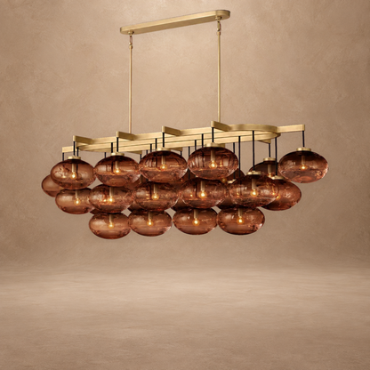 Bubble 72 Inch Clear Glass Bubble Oval Chandelier