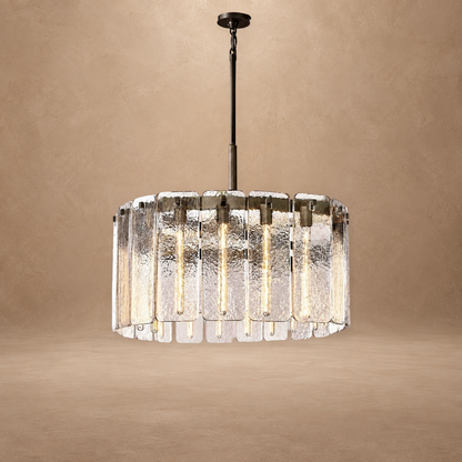 Drum Glass Round Chandelier 36"D