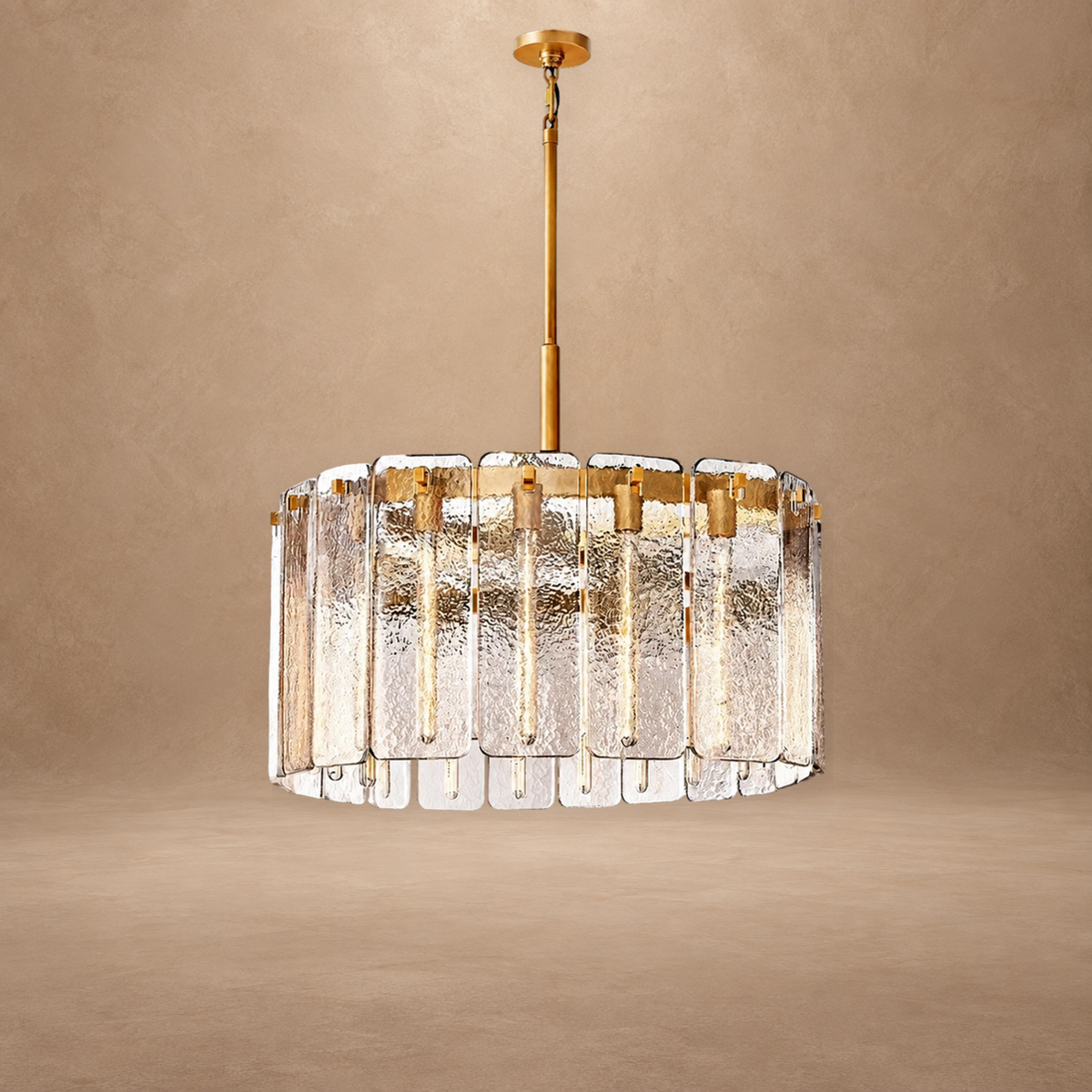 Drum Glass Round Chandelier 36"D