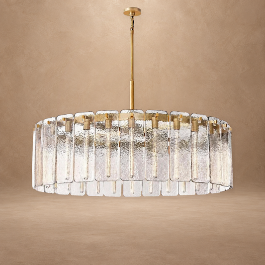 Drum Glass Round Chandelier 48"D