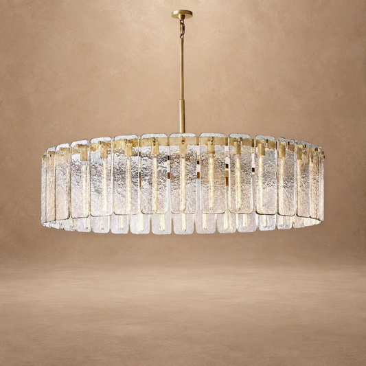 Drum Glass Round Chandelier 60"D