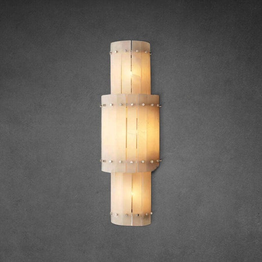 San Marco Alabaster Grand Round Sconce - Dawn Lamps