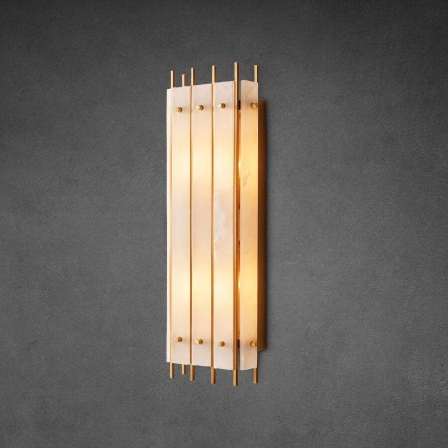 San Marco Alabaster Grand Rectangular Sconce - Dawn Lamps