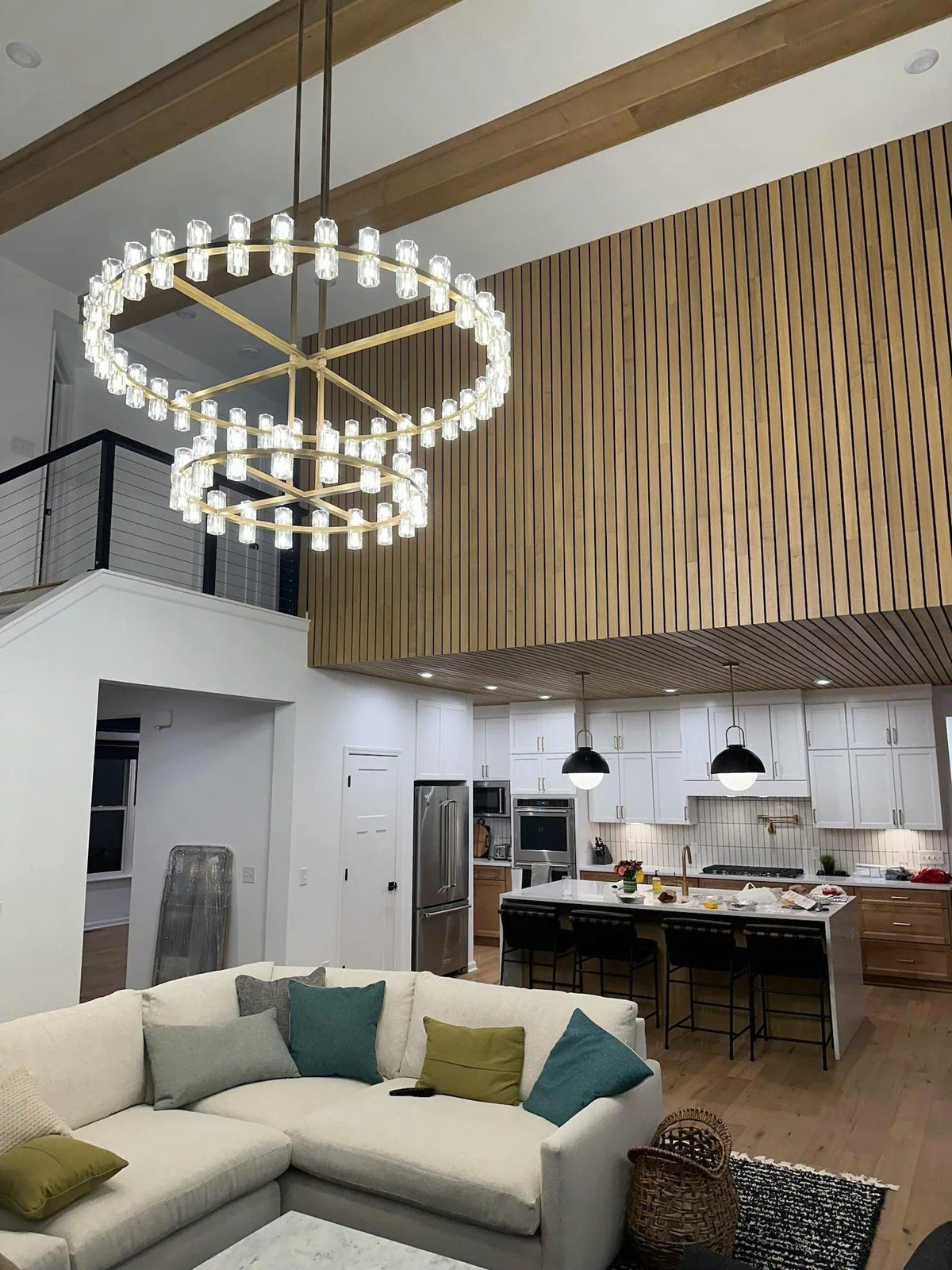 Arcachon Round 2-Tier Chandelier 60" For Dining Room Kitchen island - Dawn Lamps