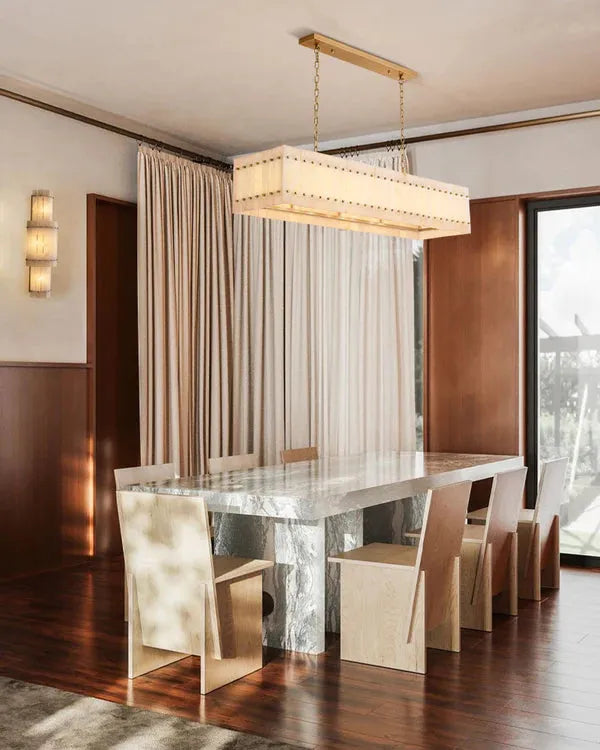 San Marco Alabaster Linear Chandelier 54" 72" - Dawn Lamps