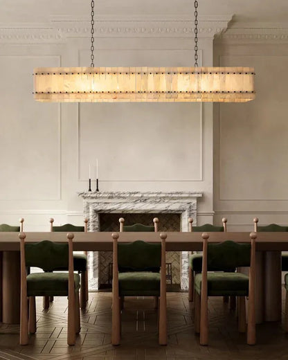 San Marco Alabaster Linear Chandelier 54" 72" - Dawn Lamps