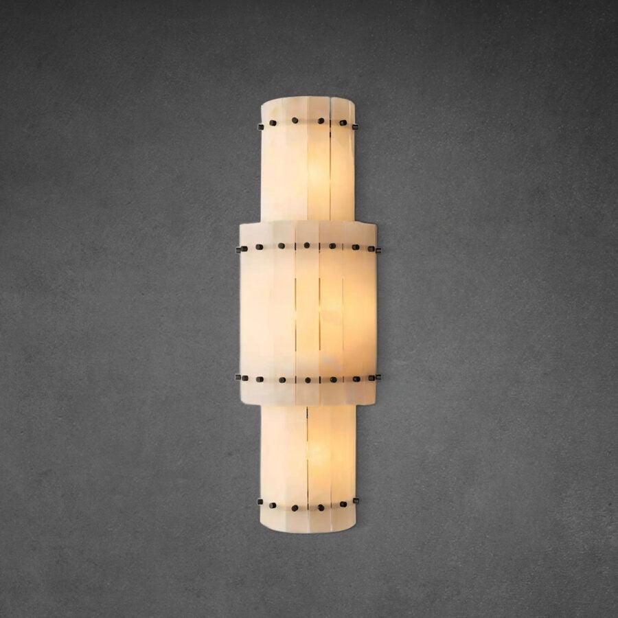 San Marco Alabaster Grand Round Sconce - Dawn Lamps