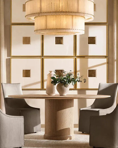 San Marco Alabaster Round 2-Tiered Chandelier - Dawn Lamps