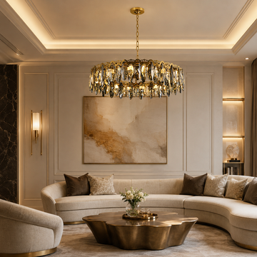 Solenne Modern Smoke Glass Round Chandelier
