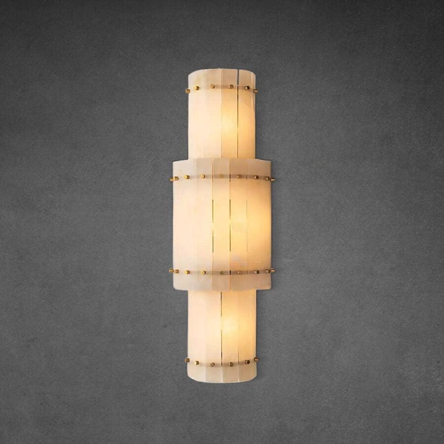 San Marco Alabaster Grand Round Sconce - Dawn Lamps
