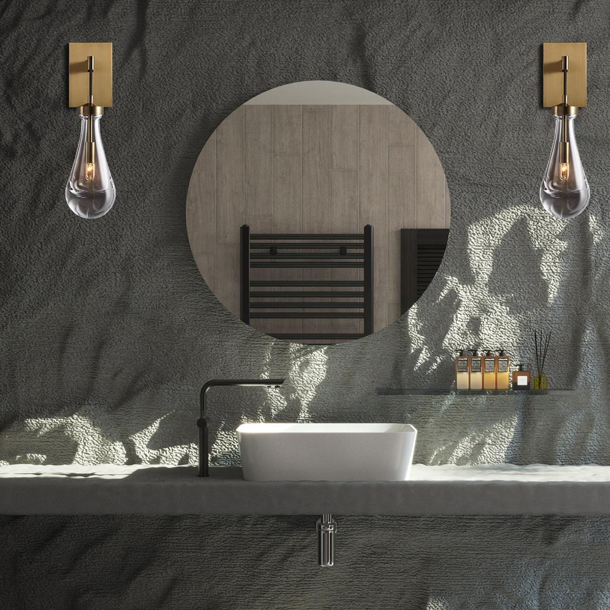 Rain Glass Wall Sconce Rod - Dawn Lamps
