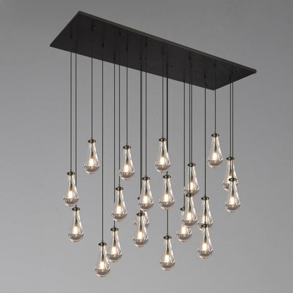 Rain Modern Rectangular Glass Chandelier 72" - Dawn Lamps
