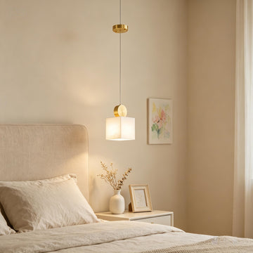 Elara Modern Alabaster Cube Pendant Light