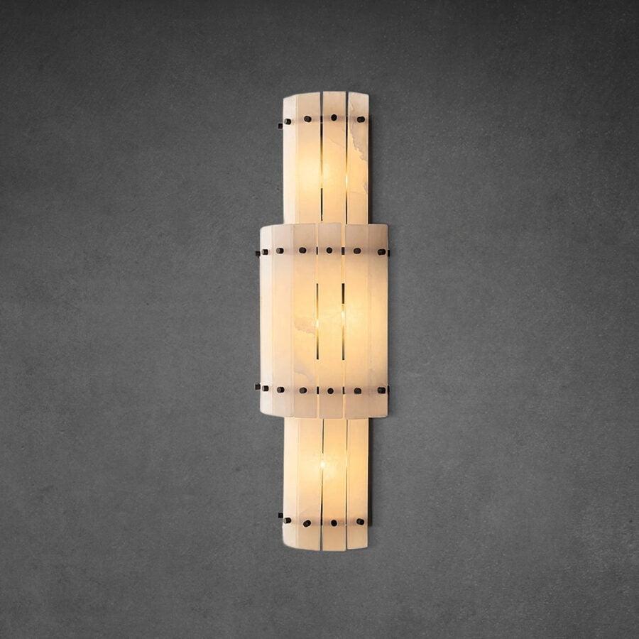 San Marco Alabaster Grand Round Sconce - Dawn Lamps