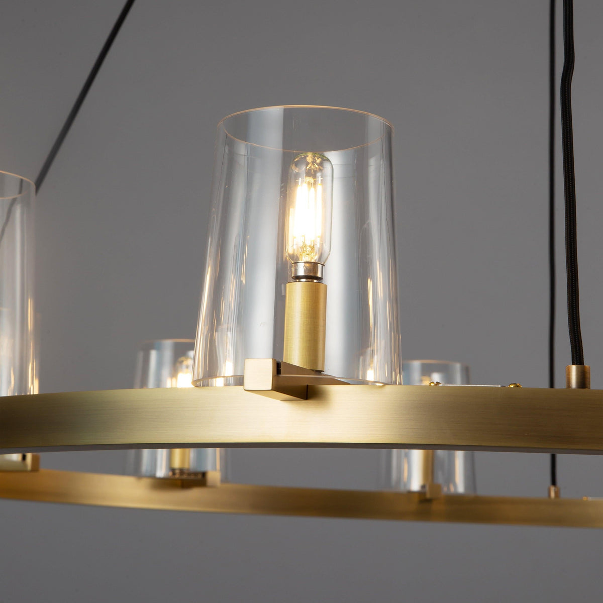 Elvara 48 Inch Cone Glass Shade Round Chandelier
