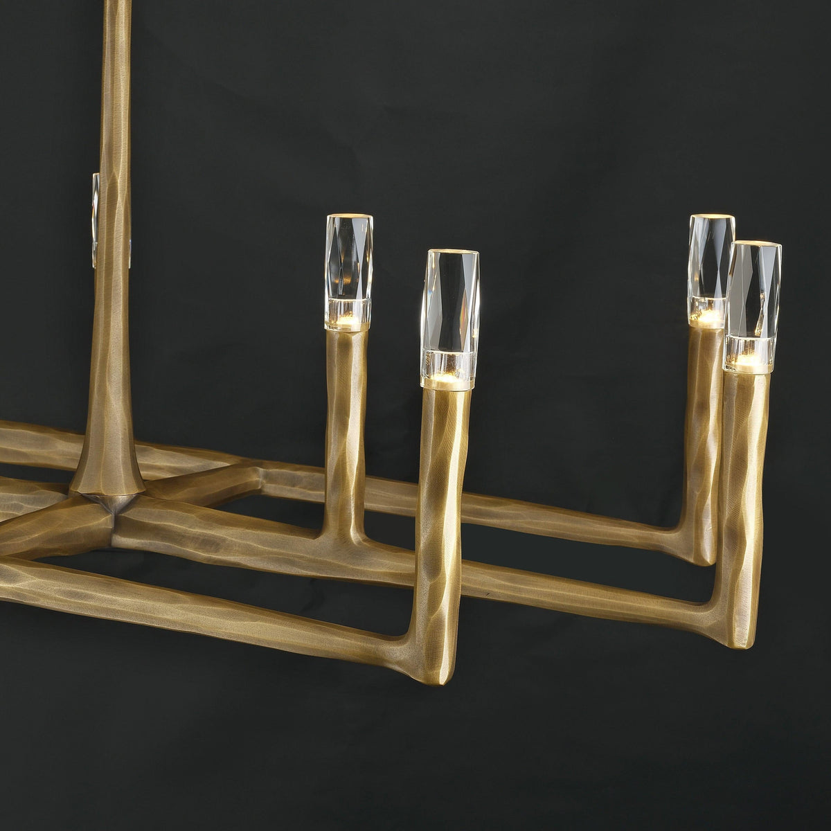 Aurevon 72 Inch Forged Candlestick Linear Chandelier