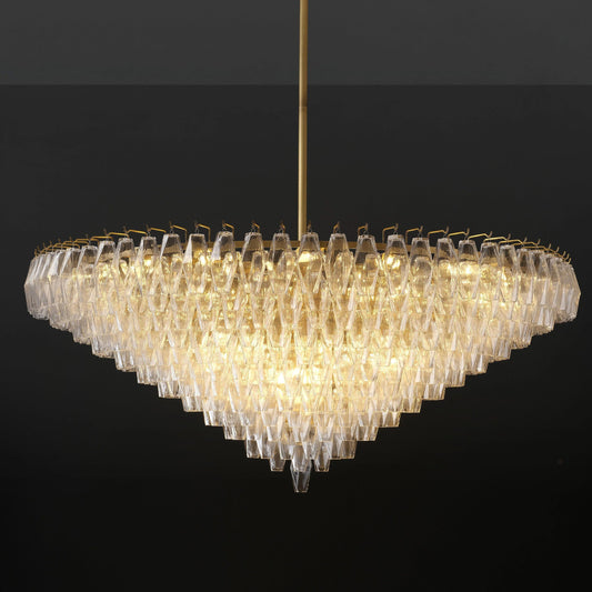 Chara 62" Clear Murano Glass Tiered Chandelier