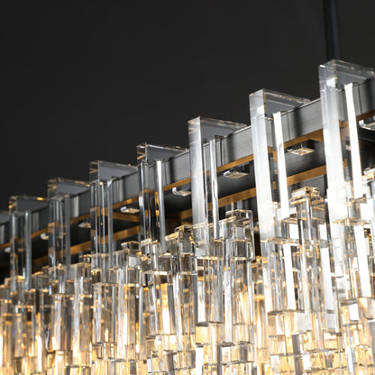 Virelle 60 Inch Chain Crystal Rectangular Chandelier