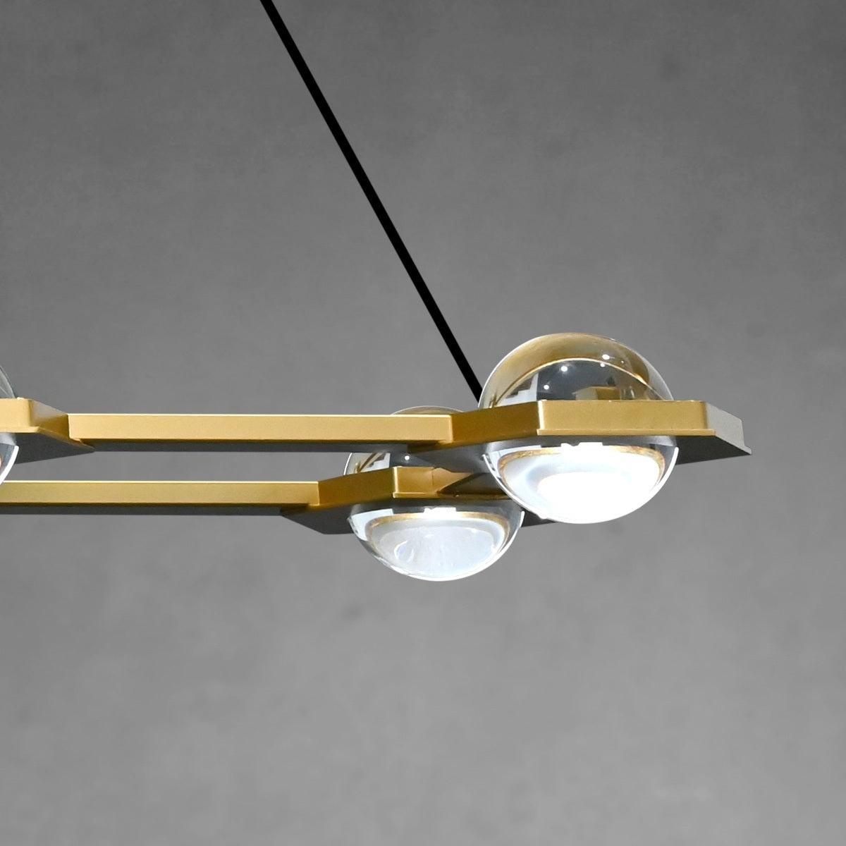 Caldris 72 Inch Globe Crystal Rectangular Chandelier